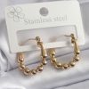 Bouquet Bouqtique 316L Çelik Gold Renk Topçuk Halka Model Kadın Küpe BQT35BKP8301
