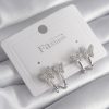 Bouquet Bouqtique Pirinç Gümüş Renk Zirkon Taşlı Kelebek Model Kadın Küpe BQT35BKP9908
