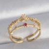 Bouquet Bouqtique Pirinç Gold Renk Zirkon Taşlı Taç Model Kadın Yüzük BQT35BYK3040