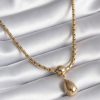 Bouquet Bouqtique 316L Çelik Gold Renk Yılan Sırtı Zincir Model Damla Sallantı Kadın Kolye BQT35BKO8288