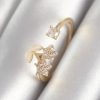 Bouquet Bouqtique Pirinç Gold Renk Zirkon Taşlı Çiçek Model Kadın Yüzük BQT35BYK3067