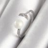 Bouquet Bouqtique Pirinç Gümüş Renk Top İnci Figür Balık Kuyruğu Model Kadın Yüzük BQT35BYK3075