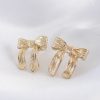 Bouquet Bouqtique Pirinç Gold Renk Çizgi Detay Fiyonk Küpe BQT35BKP8934