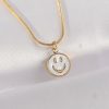 Bouquet Bouqtique 316L Çelik Zincir Altın Renk Mermer Desenli Minimal Smile Kolye BQT35BKO8672
