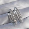 Bouquet Bouqtique Pirinç Gümüş Renk Zirkon Taşlı Oval Model Küpe BQT35BKP9078
