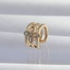 Bouquet Bouqtique Pirinç Gold Renk Yonca Earcuff Küpe BQT35BKP9331