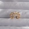 Bouquet Bouqtique Pirinç Ayarlamalı Gold Renk Zirkon Taşlı 2li Görünüm Fiyonk Yüzük BQT35BYK3287