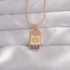 Bouquet Bouqtique 316L Çelik Gold Renk Karışık Mineli Ay Figür Tarot Kolye BQT35BKO9036