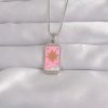 Bouquet Bouqtique 316L Çelik Gümüş Renk Pembe Mineli Güneş Model Tarot Kolye BQT35BKO9043