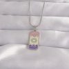 Bouquet Bouqtique 316L Çelik Gümüş Renk Karışık Mineli Ay Figür Tarot Kolye BQT35BKO9044