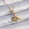 Bouquet Bouqtique 316L Çelik Gold Renk Kalp Detay Mektup Figür Charm Model Kadın Kolye BQT35BKO9314