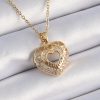 Bouquet Bouqtique 316L Çelik Gold Renk Zirkon Taşlı Kalp Model Vintage Kadın Kolye BQT35BKO9325