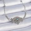 Bouquet Bouqtique 316L Çelik Gümüş Renk Mavi Taşlı Etnik Desen Kadın Bileklik BQT35BB6436