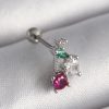 Bouquet Bouqtique 316L Çelik Gümüş Renk Zirkon Taşlı Tragus Piercing BQT35PR1349
