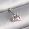 Bouquet Bouqtique 316L Çelik Gümüş Renk Pembe Zirkon Taşlı Kalp Tragus Piercing BQT35PR1235