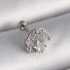 Bouquet Bouqtique 316L Çelik Gümüş Renk Zirkon Taşlı Ay Yıldız Tragus Piercing BQT35PR1257
