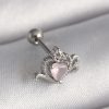 Bouquet Bouqtique 316L Çelik Gümüş Renk Pembe Mineli Kalp Zirkon Taş Detay Tragus Piercing BQT35PR1261