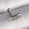 Bouquet Bouqtique 316L Çelik Gümüş Renk Zirkon Taşlı Kanat Tragus Piercing BQT35PR1269