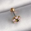 Bouquet Bouqtique 316L Çelik Gold Renk Zirkon Taşlı Çiçek Tragus Piercing BQT35PR1276