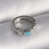 Bouquet Bouqtique 316L Çelik Gümüş Renk Zirkon Taşlı Mavi Boncuk Detay Tragus Piercing BQT35PR1325