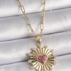 Bouquet Bouqtique 316L Çelik Gold Renk Pembe Zirkon Taşlı Kalp İşleme Madalyon Model Kadın Kolye BQT35BKO9534