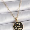 Bouquet Bouqtique 316L Çelik Gold Renk Siyah Şans Kolyesi BQT35BKO9547