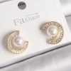 Bouquet Bouqtique Pirinç Gold Renk Zirkon Taşlı Salyangoz Model İnci Detay Kadın Küpe BQT35BKP9786