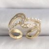 Bouquet Bouqtique Pirinç Gold Renk Zirkon Taşlı İnci Detay VIP Seri Kadın Yüzük BQT35BYK3520