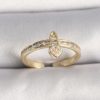 Bouquet Bouqtique Pirinç Gold Renk Zirkon Taşlı İnci Detay Kilit Kalp Figür Ayarlanabilir Yüzük BQT35BYK3537