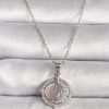 Bouquet Bouqtique 316L Çelik Gümüş Renk Zirkon Taşlı Pembe Sedefli Hilal Model Kadın Kolye BQT35BKO9701