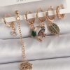 Bouquet Bouqtique Pirinç Gold Renk Sallantı Zirkon Taşlı Ağaç Figür Kadın Küpe Seti BQT35BKP10118