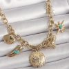 Bouquet Bouqtique 316L Çelik Gold Renk Zincir Sallantılı Çoklu Figür Model Kadın Kolye BQT35BKO9849
