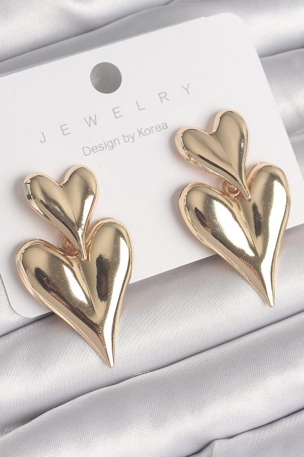 Bouquet Bouqtique Pirinç Gold Renk Sallantı Kalp Model Kadın Küpe BQT35BKP10233