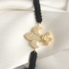Bouquet Bouqtique Pirinç Gold Renk Zirkon Taşlı Zambak Figür Asansörlü Makrome Model Kadın Bileklik BQT35BB6801