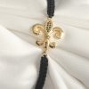 Bouquet Bouqtique Pirinç Gold Renk Zirkon Taş İşlemeli Zambak Figür Asansörlü Makrome Model Kadın Bileklik BQT35BB6804