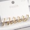 Bouquet Bouqtique 925 Ayar Gümüş Çivi Pirinç Gold Renk Üçgen Model Kadın Küpe Seti BQT35BKP10415