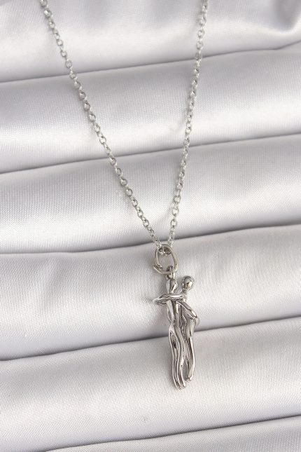 Bouquet Bouqtique 316L Çelik Gümüş Renk Zincir Sarılma Model Kadın Kolye BQT35BKO9977