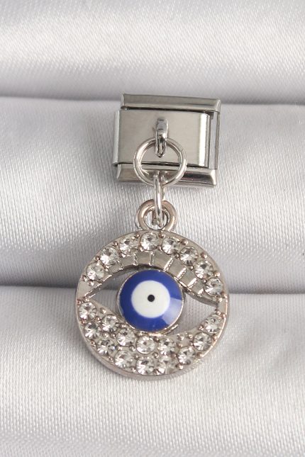 Bouquet Bouqtique 316L Çelik Gümüş Renk Zirkon Taşlı Göz Model Nazar Boncuk Detay Nomination Charm BQT35BC1217