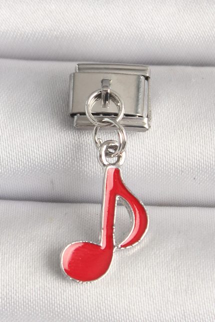 Bouquet Bouqtique 316L Çelik Gümüş Renk Kırmızı Müzik Nota Model Nomination Charm BQT35BC1218