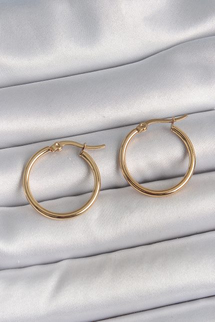 Bouquet Bouqtique 316 Çelik Gold Renk 22mm Kadın Halka Model Kadın Küpe BQT35BKP10507