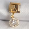 Bouquet Bouqtique 316L Çelik Gold Renk Sallantı Daire Zirkon Taşlı Nomination Charm BQT35BC1342
