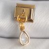 Bouquet Bouqtique 316L Çelik Gold Renk Sallantı Damla Zirkon Taşlı Nomination Charm BQT35BC1354