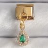 Bouquet Bouqtique 316L Çelik Gold Renk Sallantı Damla Yeşil Zirkon Taşlı Nomination Charm BQT35BC1349