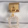 Bouquet Bouqtique 316L Çelik Gold Renk Sallantı Kare Zirkon Taşlı Nomination Charm BQT35BC1350