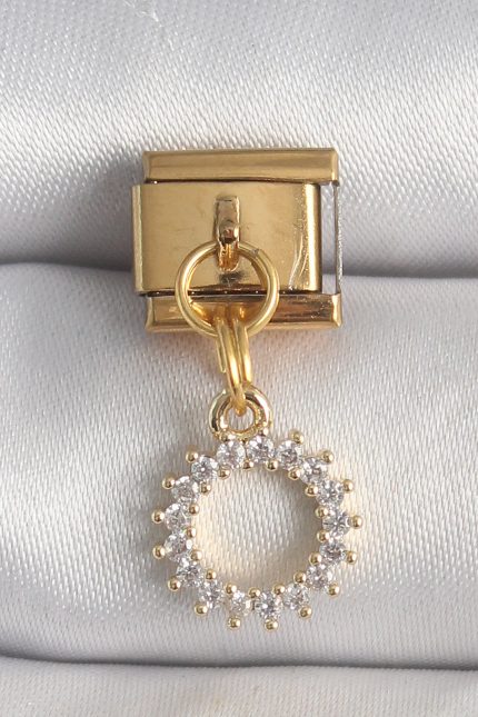 Bouquet Bouqtique 316L Çelik Gold Renk Zirkon Taşlı Sallantı Güneş Model Nomination Charm BQT35BC1353
