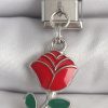 Bouquet Bouqtique 316L Çelik Gümüş Renk Sallantı Kırmızı Gül Model Nomination Charm BQT35BC1379
