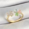 Bouquet Bouqtique Pirinç Kalp Figürlü Zirkon Taşlı Gold Renk Ayarlanabilir Kadın Yüzük BQT35BYK3762