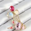 Bouquet Bouqtique Zirkon Taşlı  Balonlu Pembe Tavşan Figürlü Gold Renk Kadın Broş BQT35BR451