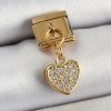 Bouquet Bouqtique 316L Çelik Sallantılı Zirkon Taşlı Kalp Model Gold Renk Nomination Charm BQT35BC1409