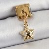 Bouquet Bouqtique 316L Çelik Sallantılı Zirkon Taşlı Yıldız Model Gold Renk Nomination Charm BQT35BC1416
